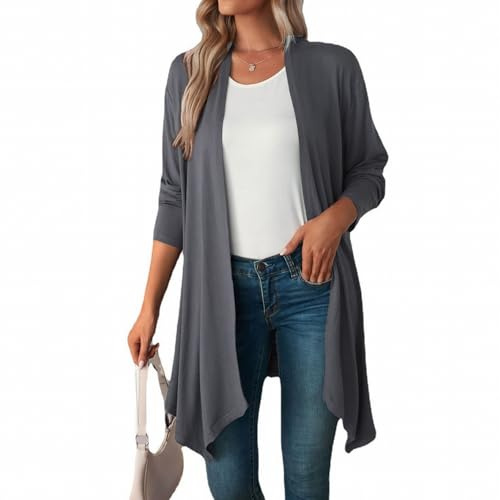 MSIYOW Cardigan Donna Lungo Manica Lunga Cardigan Leggero Estivo Autunnale Coprispalle Elegante Casual
