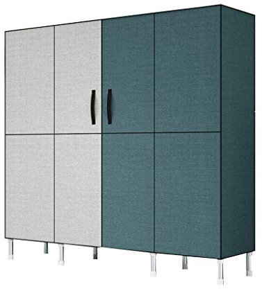 XRPOUXMTE Faltbarer Kleiderschrank, platzsparend, Faltbarer Stoffschrank, Campingschrank, einfach aufzubauen, in Vier Farben erhältlich (A Large)