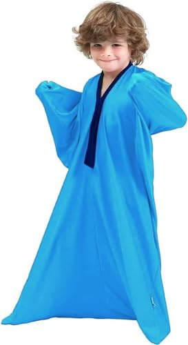 Sensorische, Dehnbare Ganzkörpersocke For Personen Mit Autismus Und Angstzuständen – Körperdecke Zur Tiefendrucksimulation – Ganzkörperwickel – Druckknopfverschluss(Blau,S)