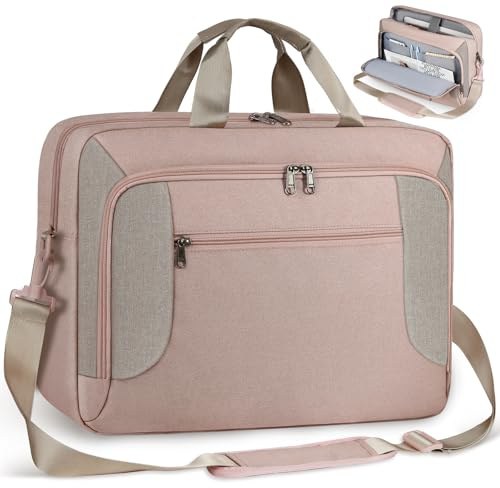 RAINSMORE Borsa Porta PC 17-16 per Lavoro Computer Laptop Insegnante Università Ufficio Professoressa Scuola Rosa
