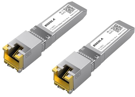10GBase-T RJ45 SFP+ Module(2 Packs)，10G SFP+ Transceiver | 10G SFP+ RJ-45 Kupfer-Transceiver für SODOLA, Plug and Play, Hot Pluggable, bis zu 30m Entfernung Kupfer SFP-Module