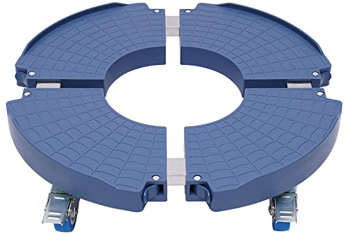 HHEMSTD Chariot pour plantes - Rond - Pour l'extérieur et l'intérieur - Avec roulettes - Support de pot de fleurs - Soucoupe à roulettes - Bleu
