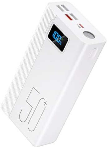50000mAh Power Bank：Externer Akku mit großer Kapazität, 22,5W Schnellladung sowie 5 Ausgängen und 3 Eingängen MP3 Player to