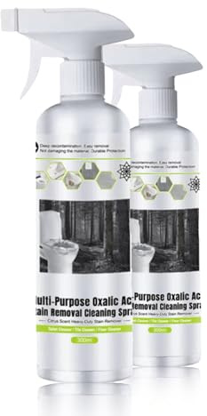 Mehrzweck-Oxalsäure Reiniger, 300ml Oxalsäure-Fleckenentfernungsspray, Wc Foam-Reiniger-Spray, Urinsteinentferner Extra Stark, Toilet Bowl Cleaner, Kalkentferner Gegen Kalk & Schmutz (2)