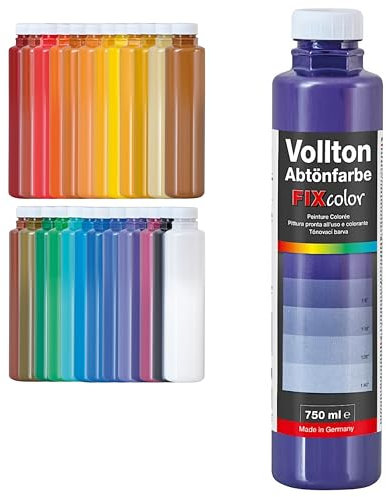 decotric FIXcolor Bunte Abtönfarbe Lila - 750 ml I Dispersionsfarbe für dekorative Anstriche und wasserbasierten Materialien I Hohe Farbkraft & Ergiebigkeit