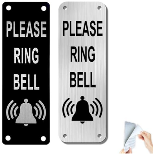 2 Pcs Ring Doorbell Sticker, Please Ring The Bell Door Sign, Door Signs Self-Adhesive, 15x5 cm Guardian Bell, Convenient Reminder for Visitors