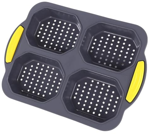 Besportble Antihaftbeschichtete Silikon Brotbackform Hamburger BröTchen Backform Wiederverwendbar Leicht Zu Reinigen FüR Brot Backen Kuchen Und Muffins 9.96X7.09X0.98In