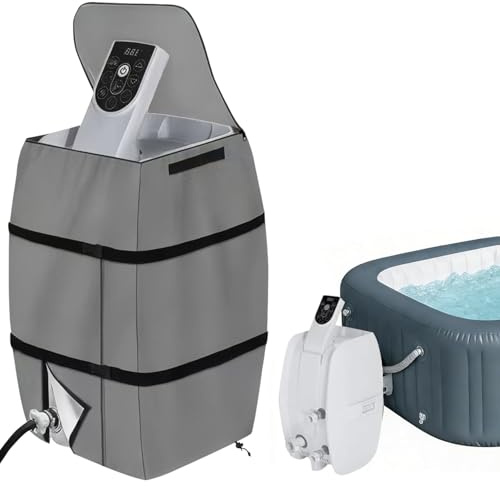 KEAGAN Pumpenabdeckung Whirlpool, 38x43x54 cm Abdeckung für Whirlpool Pumpen, Whirlpool Abdeckung Wasserdicht, Staubdicht, Isoliert Hot Tub Pumpe Abdeckung für Badewanne Pool(Grau)