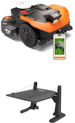Worx Landroid Vision Cloud WR330E 2WD Mähroboter mit Garage, kabelloser Rasenmähroboter für bis zu 3 000 m², (KI-Hinderniserkennung, VSLAM + RTK-Cloud-Navigation, Auto-Kartierung, App-Steuerung)