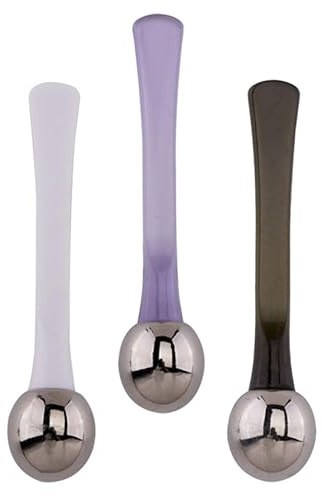 VILLCASE Augenmassagegerät der Durchblutung 3 Stück aus Zinklegierung mit Augencreme Messlöffel und Make Up Stift und Linderung von Augenermüdung Kompakt und Tragbar