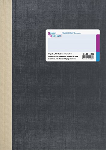 Roi et EBHARDT 8614524 Colonne livre, colonne Feuille, 2 colonnes, A4, 210 x 297 mm, 192 feuilles, bleu clair