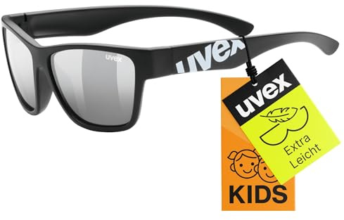 uvex sportstyle 508 - solglasögon för barn - speglande - inkl. huvudrem - black matt/silver - one size