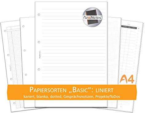 flexiNotes PAPIER A4, 75 Blatt Notizpapier Typ: Basic, liniert