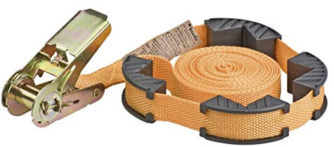 kwb Sangle de Serrage avec cliquet et mâchoires de Protection, 5 m x 25 mm, polypropylène (PP), résistante, testée TÜV/GS, optimale pour Le Serrage Lors du Collage