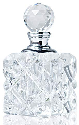 H&D Hyaline&Dora 5ml Clear Vintage Crystal Empty Mini Refillable Perfume Bottle,Glass Perfume Bottle Table Decor Lady Gift