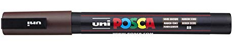Uni Posca Marker pc-3 m Paint Glas Stift Fine Bullet Tip 0,9–1,3 mm dunkelbraun [3 Stück]