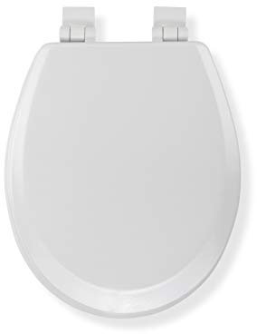 Croydex Carron Wooden Toilet Seat - Soft Close and Adjustable Hinges with No Movement Grip Pad Technology, Antibacterial Treated Surface and All Fittings Included (White Wood)