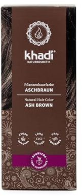 khadi CASTANO CENIZA Tinte vegetal para el cabello - Cosmética natural - para cabello mate y castaño medio - Tinte 100% vegetal - natural y vegano - 100 g