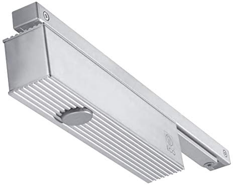 ECO Schulte Türschließer TS-61 B mit Montageplatte u. Gleitschiene, Brandschutz zertifiziert, Aluminium, Silber, Matt Gebürstet Silber
