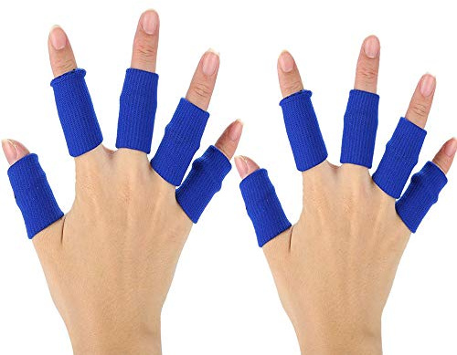 XDSP Protector elástico para Dedos, Protector de Dedos, Protector Elástico Vendas Bandas Finger Guard para Baloncesto Voleibol Bádminton (Blue)