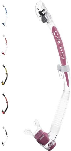 Cressi Itaca Ultra Snorkel, Aereatore Dry per Immersione Apnea e Snorkeling Unisex Adulto, Trasparente/Rosa