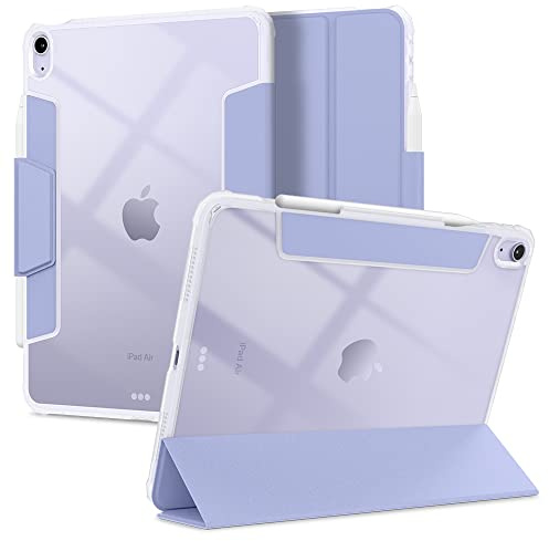 Spigen Cover Ultra Hybrid Pro per iPad Air 11 pollici&10.9 pollici | Custodia trasparente per 8/7/6/5/4 Generazione(2026-2020) con porta Pencil, supporto pieghevole e auto sleep/wake - Lavender