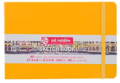 Talens Art Creation Cuaderno de bocetos 9314115M, 80 hojas, 21 cm x 14,8 cm, amarillo dorado, A5, 9314115M