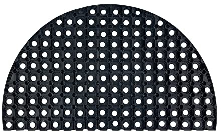 IlGruppone Zerbino in Gomma Ingresso Resistente A Mezzaluna Antiscivolo 45 x 75 Cm AsciugaPassi Facile da Pulire Antibatterico