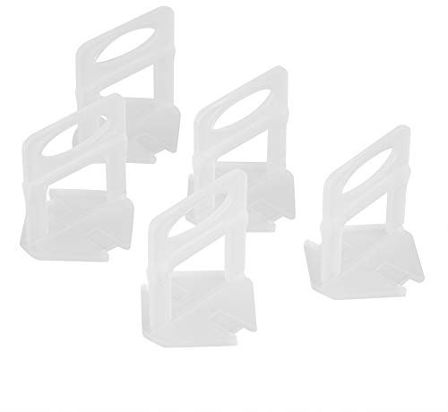 Riuulity 2,0 Mm Wiederverwendbares Fliesen-Nivellierklammern-System-Set, Entfernen, Geeignet für - und Wandfliesen (400 Stück)