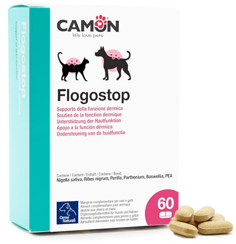 CAMON - Flogostop Compresse, 60 Cps, Mangime Complementare per Cani e Gatti | Allevia Prurito e Irritazioni Cutanee