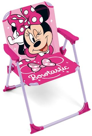 ARDITEX Silla Plegable con Brazos de Minnie Mouse de Disney - 38x32x53cm - Adecuado para jardín, Camping, Playa o montaña - Ideal para niños y niñas.