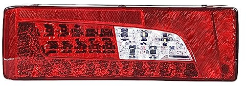 BYBEST Rücklicht Heckleuchte Rückleuchte für Scania G400 G450 LKW, 24V Auto L1D Heckklappe Rückleuchten Linke Rechte Rücklichter Gehäuse,Red- Left with License Plate Pight