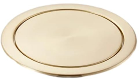 LYXXW Embedded Trash Bin Lid,430 Stainless Steel Kitchen Trash Can Built-In Balance Swing Flap Anti-Odor for Kitchen, Bathroom, Public Space, Dining Table,gold