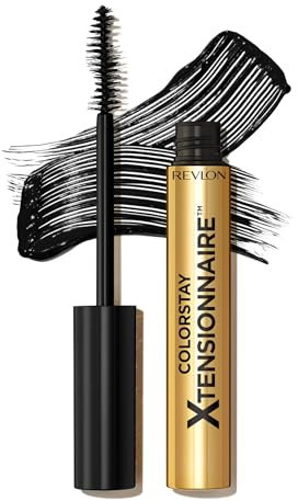 Revlon ColorStay Xtensionnaire Mascara Allungante, Mascara + Siero Ciglia, Con Scovolino Affusolato per Ciglia 2X Più Lunghe, Infuso con Pro Vitamina B5, Durata fino a 24 Ore, 201 Blackest Black