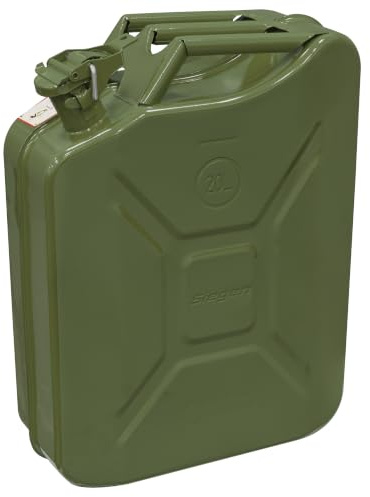 Sealey JCY20G - 20L GREEN Metal Jerry Can/Fuel Can - For Petrol Diesel Water
