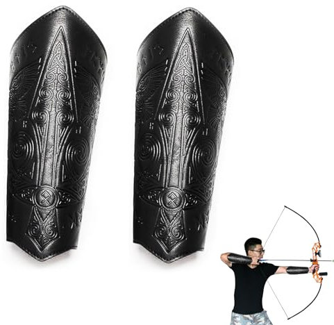 KEPYATI Bogenschießen Armschutz Aus Leder Zoll Schwarzer Unterarmschutz Armschoner Für Bogensport