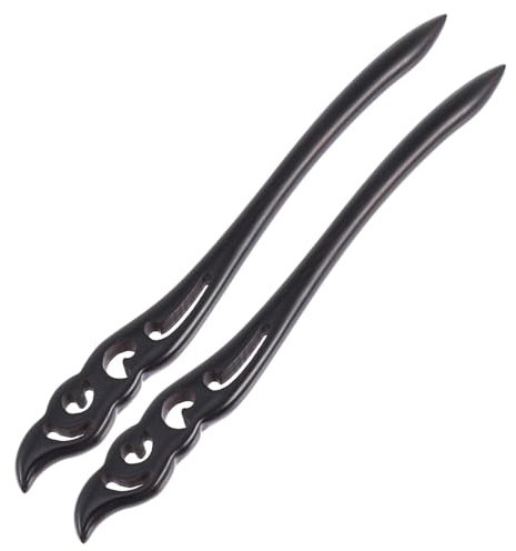 MERRYHAPY 2piezas Horquilla De Ébano Estilo Chino Clásico Pinza Pelo Vintage Accesorio Cabello Diseño Retro