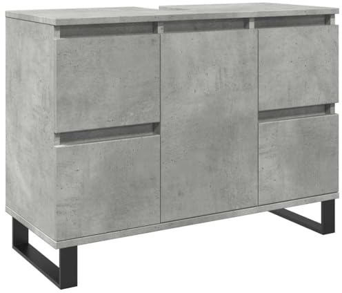 vidaXL Mueble de Lavabo Madera de ingeniería Gris hormigón 80x33x60 cm