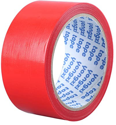 Garneck Single-Sided Strong Adhesive Cloth Duct Tape 5cm x 13m Waterproof DIY Carpet Floor Tape Red Sturdy Fabric Texture for Electrical Equipment and Stage Use