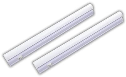 LUXULA 2 Stück LED Unterbauleuchte 30cm, 4W 360lm, 4500K, 304x22x36mm | mit Schalter, 4500K Neutralweiß, verknüpfbar, Unterschrankleuchte, Lichtleiste 230V für Küche und Werkstatt
