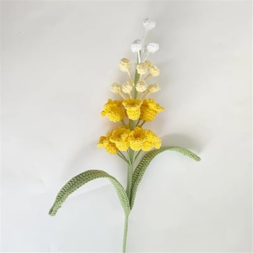 Vsadsau Bouquet de jacinthe de raisin tissé à la main - Fleurs artificielles - Dégradé jaune