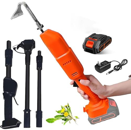 Mini zappa elettrica da scavo, zappa da scavo a batteria 2 in 1,attrezzo da giardino con batteria al litio ricaricabile e asta telescopica, attrezzi da giardinaggio e rastrello,for smuovere il terreno