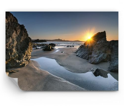 Arttor Papel pintado de papel no tejido Standard - Paisaje británico orilla costa - 200x140 cm - Fotomurales XXL Moderna Decorativos Papel tapiz fotográfico Dormitorio Para la sala - WF1AA200x140-3174