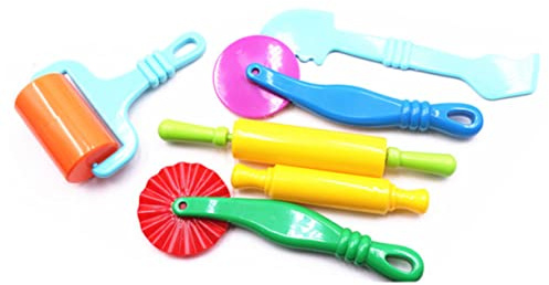 ibasenice 7pcs Plastic Handheld Roller for Clay Clay Rolling Pin Toys Modelling for Boys and Girls Random Color