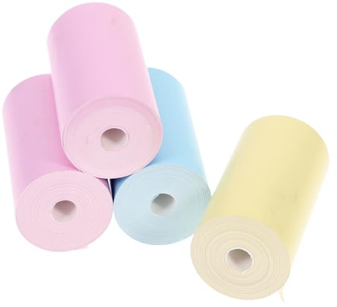 NOLITOY 4 Stücke Aufkleberdruckpapier Farbiges Bedruckbares Papier Mit Selbstklebender Oberfläche, Glatte Oberfläche, Klarer Druck, Beständig Gegen Öl, Wasser, Alkohol Und Kratzer