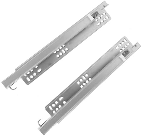 SEWACC 2pcs Kitchen Drawer Slides Undermount Silent Bottom Mount Slide Rails Full Extension Cabinet Drawer Guides 12-inch Thickened Buffer Soft Close Tracks for Cupboard Furniture