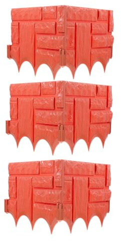 BESPORTBLE 6 pièces Bordure Jardin Plastique Rouge Clôture Paysagère Résistante sans Entretien Protection Plantes Décorative Extérieur