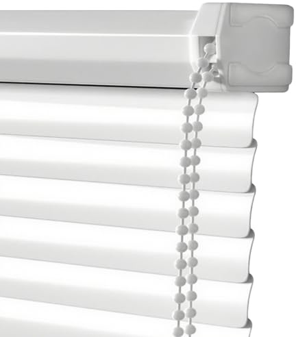 Persiana de Aluminio Cocina Dormitorio Estor Veneciano Sin Taladro Impermeable Persianas Venecianas Protección contra la Luz y El para Oficina Hogar(White,80X150CM)