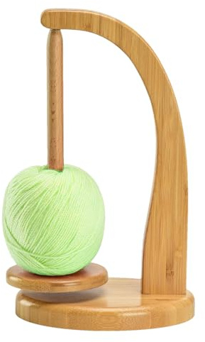 Générique Ballon-Halter für Strickgarn, Fadenhalter zum Stricken – magnetischer Drehbarer Holzfadenhalter, leicht, mit 320 g Rolllast für Häkelnadeln, Organisation