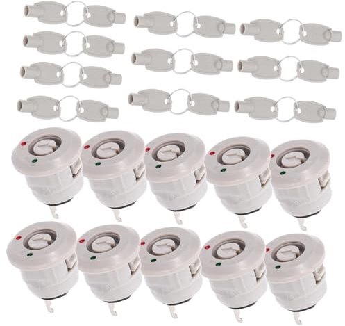 BUGUUYO 10 Sets Heavy-duty Plastic Rotary Key Switch Lock Electronic Reset Security Locks for Fire Hydrant and Telephone Power Control